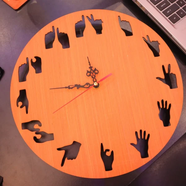 Hand Gestures Wall Clock Laser Cut File – Digital Download